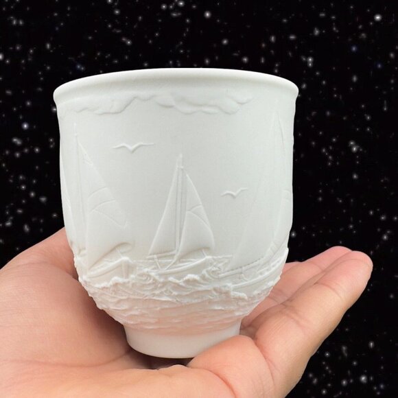 Lladro Collectors Society 1997 SAILING THE SEAS CUPS CANDLE HOLDER VOTIVE WHITE - Picture 7 of 13